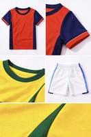 Uniforme de Fútbol Personalizado para Niños, Conjunto de Camiseta de Fútbol con Diseño Personalizado, Equipación Deportiva OEM, Kit de Entrenamiento con Bandera, Verano 100%