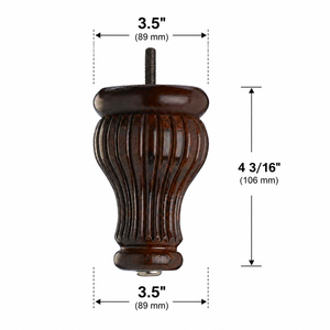 Patas de soporte de madera maciza modernas Base de muebles duradera para mesas, sofás y gabinetes Patas de soporte de muebles de madera maciza - Product Image 2