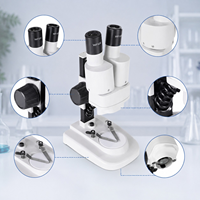 Binocular Straight Tube Biological Microscope | LED Metal Educational Science Microscope for Children Students Laboratory