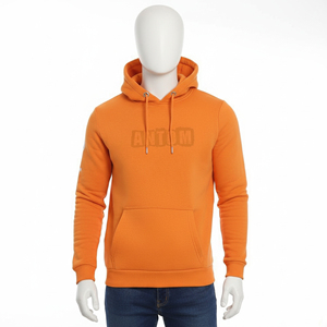 Sweat-shirt à capuche pour hommes en gros – Sweat-shirt décontracté de couleur unie pour hommes, respirant, avec logo personnalisé - Product Image 5