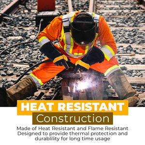 Guantes de Soldadura Resistentes al Aceite e Impermeables, Palma de Cuero Sintético, para Fusión de Tuberías, Fontanería Subacuática, Mantenimiento Industrial - Product Image 6