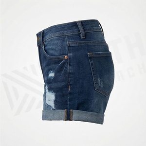 Shorts en jean décontractés grande taille pour femme, coupe ajustée, couleur personnalisée, sexy, pour l'été, vêtements de tous les jours - Product Image 3