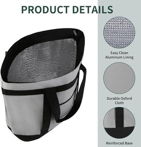 Bolsas Térmicas para Comestibles, Bolsas Reutilizables Grandes con Cierre, Bolsas de Compras Térmicas a Prueba de Fugas para Entrega de Alimentos, Playa - Product Image 5