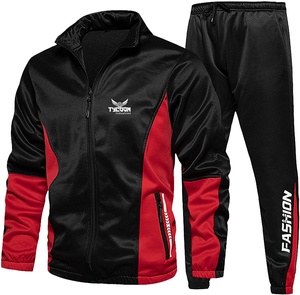 Conjunto de chándal de poliéster para correr, Pantalón deportivo con capucha, jersey de manga larga con cremallera, ropa para gimnasio - Product Image 1