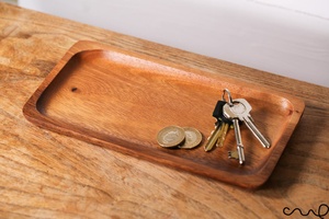 Affordable Handmade Wooden Serving Tray for Breakfast, Tea, Coffee, Snacks and Fruits with Elegant Rustic Finish for <b>Home</b> Dining - Product Image 3