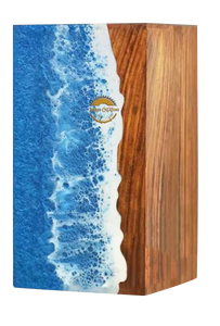 Wholesale Custom Ocean Wave Resin and Wood Cremation Urn for Ashes beautifully handcrafted memorial by AYAANS - Product Image 5