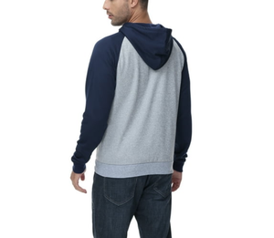 Sudadera con capucha de forro polar para hombre, con bloques de color, estilo casual, con cremallera completa, mangas raglán y bolsillo, ropa deportiva - Product Image 6