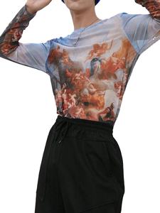 Camiseta de manga larga sublimada al por mayor, 100% algodón, corte regular para hombre, camiseta holgada de alta visibilidad para hombre - Product Image 5