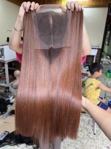 Trame vietnamienne os cheveux raides couleur brune longueur 20 "22" disponible prêt à expédier extensions de cheveux humains bruts Grade 12A - Product Image 3