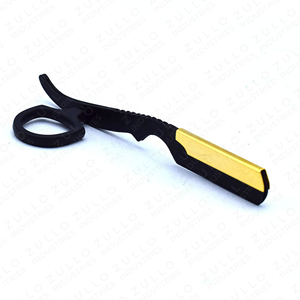 Rasoir de barbier pliant en acier inoxydable à motif feuille personnalisé OEM, rasoir droit à demi-lame pour usage professionnel - Product Image 3