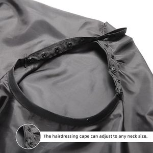 Tactus Industries TI-HDC-666 Cape de Coiffure Noire Écologique à Boutons Pression en Polyester Résistante à l'Eau Unisexe - Product Image 4