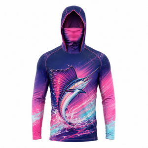 Sudadera con Capucha de Pesca para Hombre, Manga Larga, Estampado por Sublimación Harrar, UPF 50, Anti-UV, 100% Poliéster, Transpirable, Secado Rápido, Tallas Grandes - Product Image 1