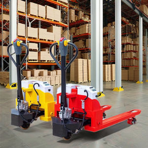 Vente en gros de 3 tonnes de Chine Kit de patins à roulettes transpalettes hydrauliques <span class=keywords><strong>Cric</strong></span>-palette à main Manette de vitesse latérale électrique Pneus en polyuréthane debout - Product Image 4