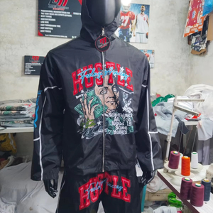 OEM Custom Design New Arrival Windbreaker <b>Pullover</b> Set Windbreaker <b>Jacket</b> And Shorts Printed Latest Design Windbreaker <b>Jacket</b> - Product Image 1