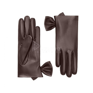 Gants en cuir pour femmes, chauds et doux pour l'hiver, en peau de mouton, compatibles avec les écrans tactiles, gants en cuir tendance pour le froid - Product Image 4