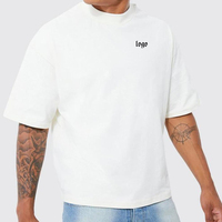 Camiseta Blanca Oversize de Algodón para Hombre, Manga Corta, Cuello Redondo, Color Sólido, con Logotipo Estampado en la Parte Delantera, Tejido Jersey, Ropa Masculina 2026