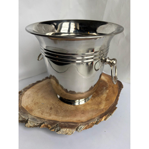 Polished Metal Ice Bucket Beverage Tub with Ring Handles Serving <b>Cooler</b> for Champagne Wine Bar Accessories In Reasonable Price - Product Image 1