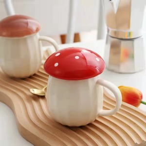 Long-lasting mushroom textured <b>ceramic</b> coffee <b>cup</b> with vibrant colors and charming patterns - Product Image 5