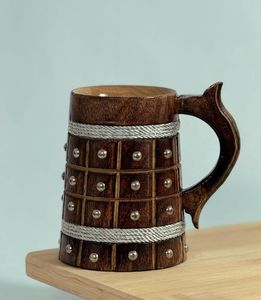 Tasses en bois bohèmes faites à la main, tasses à grain naturel réutilisables pour café et thé, vaisselle de cuisine et de table, collection cadeau - Product Image 6
