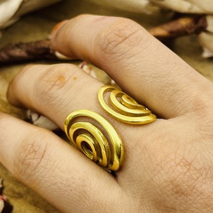 Best Product Brass Geometric <b>Ring</b> <b>Boho</b> Spiral <b>Rings</b> Women Brass <b>Ring</b> Women 18k Gold Plated Tribal Swirl Jewelry Wholesale/OEM - Product Image 3