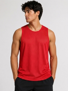 Camiseta deportiva ligera de malla para hombre, sin mangas, de secado rápido, para correr, gimnasio, entrenamiento. - Product Image 3