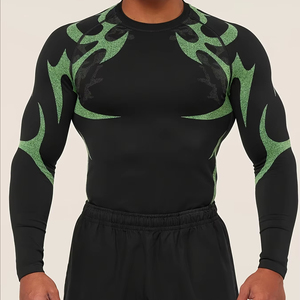 Camiseta de Compresión Personalizada para MMA, Manga Larga, Ropa de Lucha BJJ, Sublimada, Poliéster/Nailon, UPF50+, Transpirable - Product Image 2