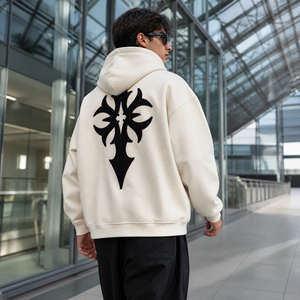 Manufacturer Customized Artistic Font 3D Embroidery Premium Oversized Hoodie Sweatshirt <b>Pullover</b> <b>for</b> Women and <b>Men</b> - Product Image 2