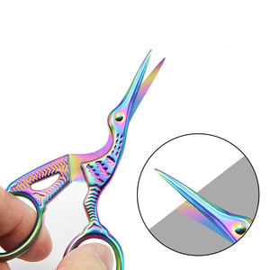 Tijeras de mano vintage con forma de grulla para recortar el vello de las cejas y la nariz, tijeras de acero inoxidable ANAAIF - Product Image 3