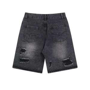 Shorts en jean pour hommes de haute qualité, coupe droite, pour l'été et le fitness - Product Image 4