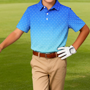 Vêtements de golf légers au design optimal, polos de golf pour jeunes avec texture tricotée et côtés arrondis pour les tenues de club - Product Image 4