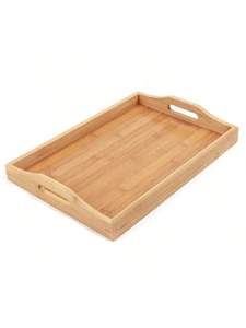 Plateau de service en bois gravé fait main, jetable, en bois de manguier massif avec poignée, compatible lave-vaisselle et micro-ondes, plateau décoratif personnalisé - Product Image 4