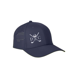 <b>Waterproof</b> Perforated 100% Polyester Light Weight Adjustable Laser Cut Golf Hats Gorras Snapback Custom 6 Panel Golf <b>Caps</b> - Product Image 1