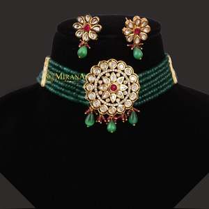 Yutika Gold Plated Polki Kundan Choker Set for Festival and Bridal - Product Image 5