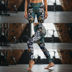Leggings de yoga respirants à design 3D personnalisé, extensibles pour l'exercice, le fitness, la course et la gym, avec contrôle du ventre, en polyester - Product Image 3