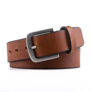 Ceinture pour homme en cuir de vachette sur mesure, fournisseur direct d'usine, haute qualité, nouveau style, boucle en alliage, cuir véritable - Product Image 1