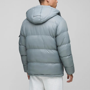 Luxury Men's Goose Puffer Jacket Custom High Quality Winter <b>Coat</b> with <b>Stand</b> Collar <b>Vintage</b> Metal Zipper Shiny Hood - Product Image 5