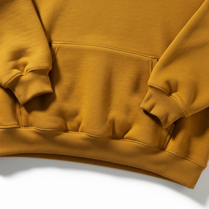 Hooded Sweatshirt Solid Color French Terry Cotton Casual Autumn Style Pocket Design Regular Fit <b>Men's</b> - Product Image 2