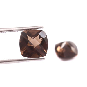 Lot en gros de 24x24MM de quartz fumé naturel brun, taille coussin carrée, facetté, calibré, qualité AAA, pour la fabrication de bijoux - Product Image 4