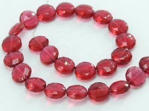 Handmade 8mm Clear Glass Crystal Coin Button Wheel Tire Pink Rubellite <b>Red</b> Quartz Faceted Earring Bracelet <b>Beads</b> Third Party - Product Image 2