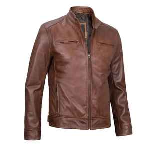 Último Diseño, Chaquetas de Cuero para Hombre, Simples, de Cuero Vacuno Marrón, Chaquetas de Cuero para Hombre de Invierno, MOQ Bajo, Precio Muy Económico 2026 - Product Image 2