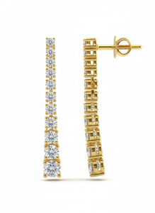 Pendientes de Diamantes Redondos para Mujer, Diamantes Naturales y Cultivados en Laboratorio - Product Image 2