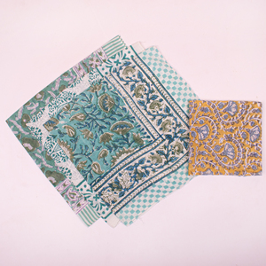 Pañuelo de Cuello Cuadrado de Algodón con Estampado a Mano Estilo Boho, Hecho a Mano con Tinte Vegetal, Artesanía India, Multifuncional - Product Image 4