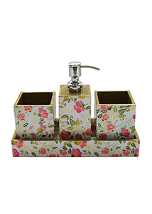 Hot selling resin bathroom <b>set</b> by NEHA ENTERPRISES elegant handmade washroom accessories for hotel home spa decor - Product Image 2