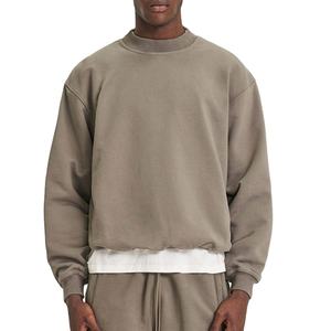 Sudaderas de Material de alta calidad con cuello simulado a precio responsable, algodón pesado, logotipo personalizado, hombros caídos de gran tamaño en blanco - Product Image 1