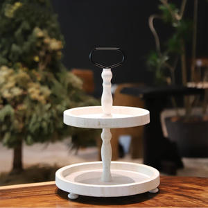 ถาดไม้2ชั้นถาดไม้สำหรับตกแต่งบ้านไร่ที่เป็นมิตรกับสิ่งแวดล้อมถาดไม้ชั้นวางขนมหวานกาแฟผลไม้คัพเค้กใช้ตกแต่งบ้านวันหยุด - Product Image 4