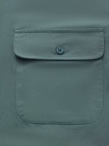 Men's Lightweight Long-Sleeve Casual Work Shirt 100% Cotton Multiple Pockets Outdoor Hiking Fishing Guard Use Bangladesh Spring - Product Image 4