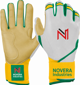 Guantes de Bateo de Béisbol NOVERA INDUSTRIES, de Cuero, con Agarre Antideslizante en la Palma, Cierre de Gancho y Bucle, Ligeros, Transpirables y de Secado Rápido - Product Image 3