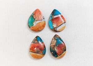 Cabochon en turquoise cuivrée de qualité AAA, forme poire, 21*14 mm, pierre précieuse 100% naturelle pour la création de bijoux, prix de gros. - Product Image 5