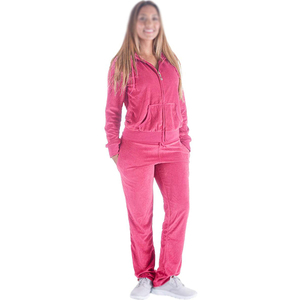 Ensemble de survêtement en velours pour femme : sweat à capuche zippé et pantalon de jogging – Tenue 2 pièces en velours - Product Image 2