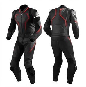 ชุดแข่งรถมอเตอร์ไซค์พรีเมียมหนังวัว/หนังจิงโจ้ พร้อมอุปกรณ์ป้องกัน CE Armor Protection Approved Gear - Product Image 1